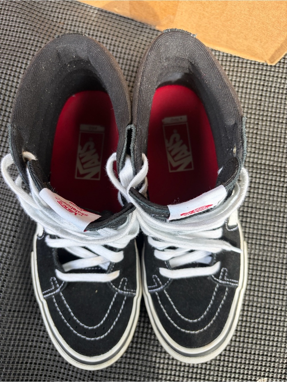 Vans Black and White Kids High-Top Sneakers - Picture 3 of 7